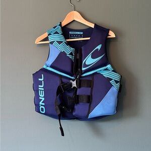 O'Neill Women's Reactor USCG Life Vest Neoprene Turquoise Blue Medium